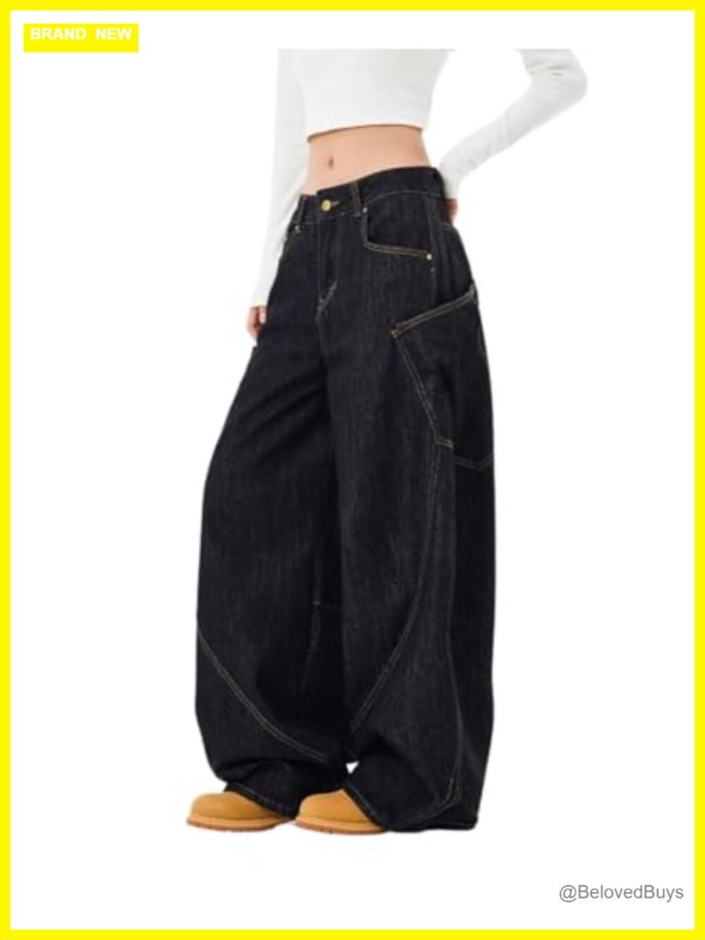High Waisted Barrel Wide Leg Baggy Jeans Cotton Casual Outfit